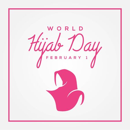 World Hijab Day Vector Template With Elegant Designのイラスト素材