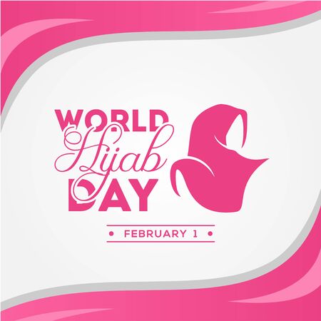 World Hijab Day Vector Template With Elegant Designのイラスト素材