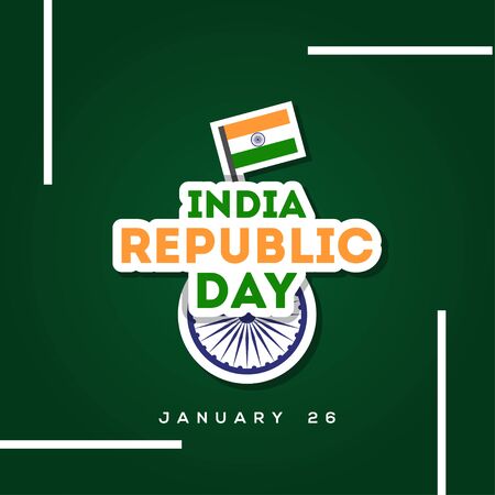 India Republic Day Vector Design For Banner or Backgroundのイラスト素材