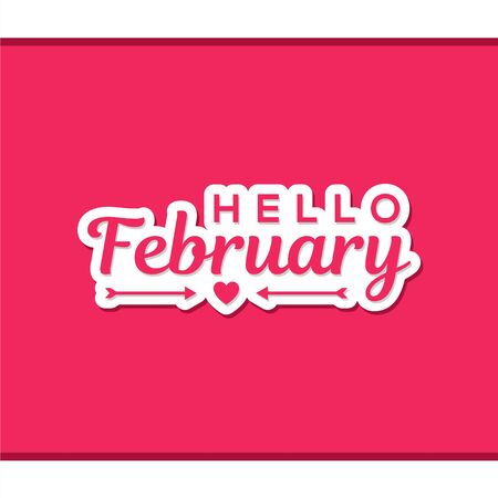 Hello February Vector Design Template Backgroundのイラスト素材