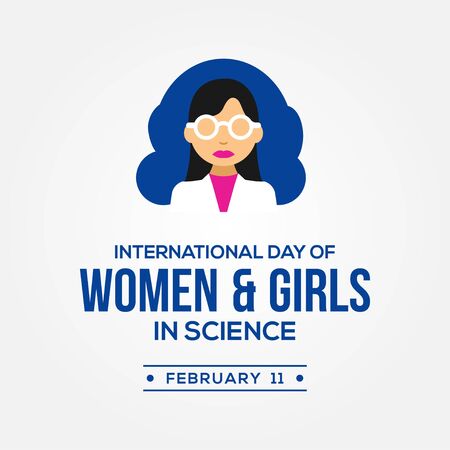 International Day Of Women And Girls In Science Design Vector For Banner or Backgroundのイラスト素材