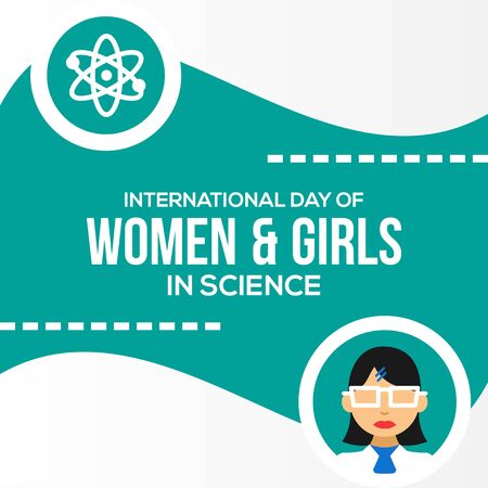International Day Of Women And Girls In Science Design Vector For Banner or Backgroundのイラスト素材