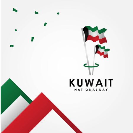 Kuwait National Day Vector Design With Flat Ornamentのイラスト素材