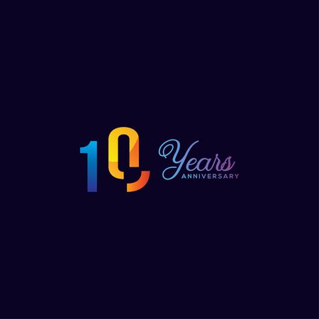 10 Anniversary Numbers Gradient Designのイラスト素材