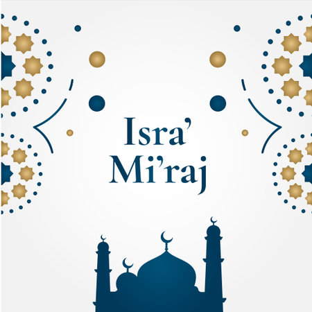 Isra Mi'raj Islamic Vector Design For Banner or Backgroundのイラスト素材