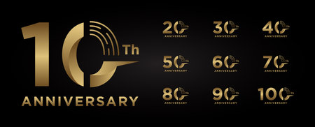 Anniversary Set Gold Numbers Design For Best Moment