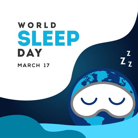 World Sleep Day Vector Design For Banner or Backgroundのイラスト素材