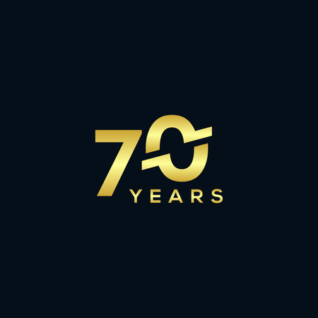 70 Years Anniversary Gold Elegant Design