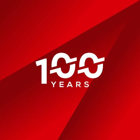 100 Years Anniversary White Red Elegant Designのイラスト素材