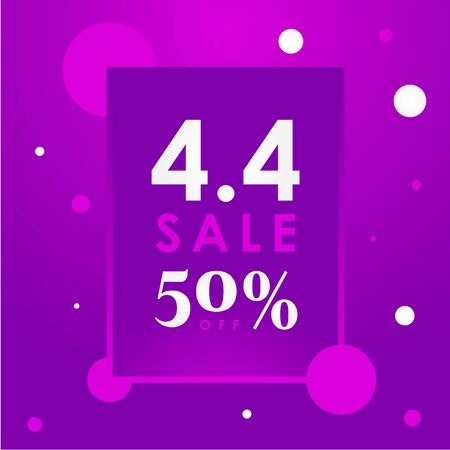 4 April Sale Banner Vector Design For Celebrate Moment. 4.4 Sale Designのイラスト素材