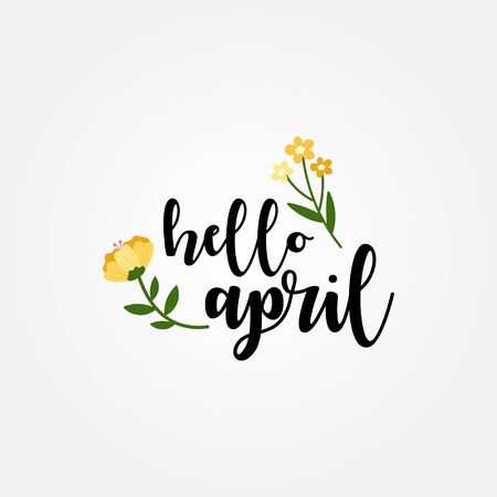 Hello April Vector Design For Banner or Backgroundのイラスト素材