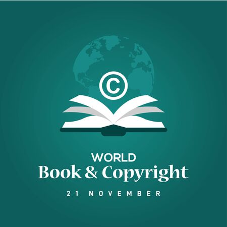 World Book And Copyright Day Vector Design For Banner or Backgroundのイラスト素材