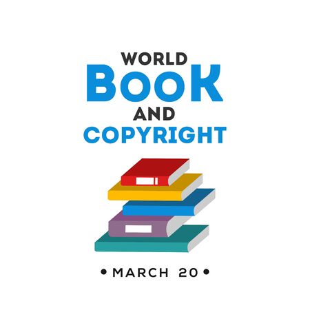 World Book And Copyright Day Vector Design For Banner or Backgroundのイラスト素材