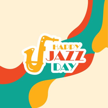 Happy Jazz Day Vector Design For Banner or Backgroundのイラスト素材