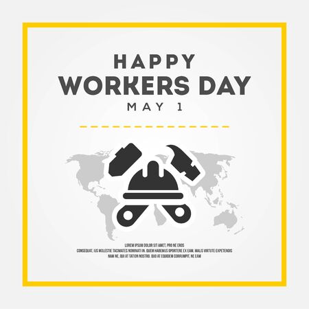 Happy May Day Vector Design Illustration For Celebrate Moment. Worker Day. Labor Dayのイラスト素材