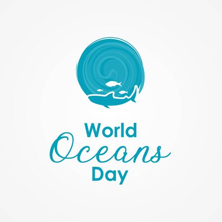 Happy World Ocean Day Vector Design Illustration For Celebrate Momentのイラスト素材