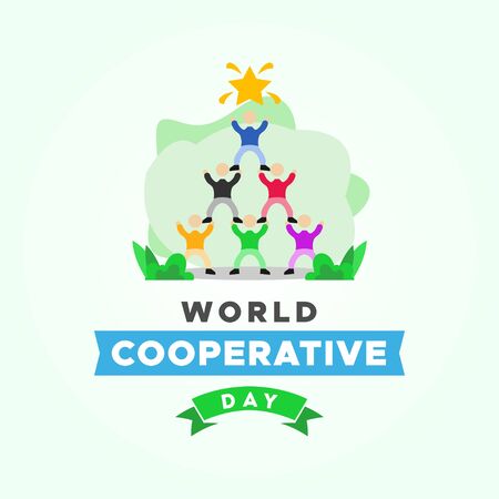 World Cooperative Day Vector Design Illustration For Celebrate Momentのイラスト素材