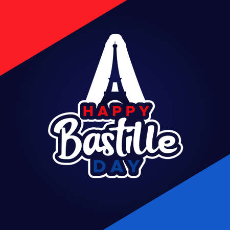 Happy Bastille Day Vector Design Illustration For Celebrate Momentのイラスト素材