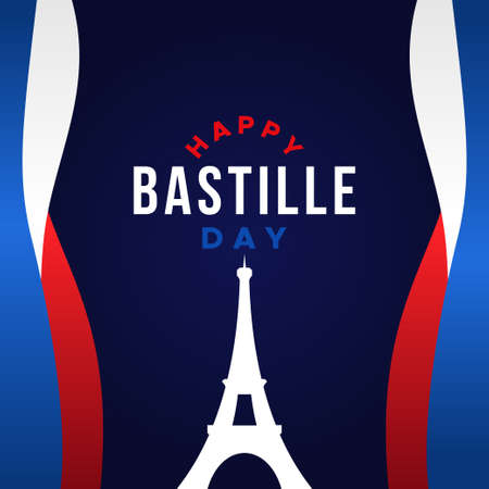 Happy Bastille Day Vector Design Illustration For Celebrate Momentのイラスト素材