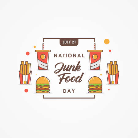 National Junk Food Day Vector Design Illustration For Celebrate Momentのイラスト素材