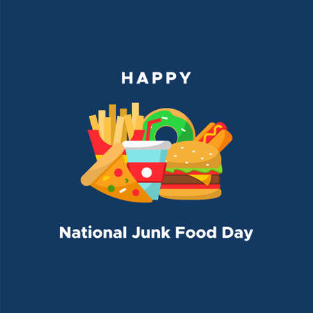 National Junk Food Day Vector Design Illustration For Celebrate Momentのイラスト素材