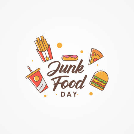 National Junk Food Day Vector Design Illustration For Celebrate Momentのイラスト素材