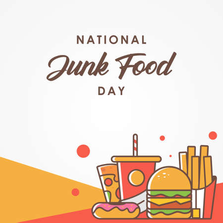 National Junk Food Day Vector Design Illustration For Celebrate Momentのイラスト素材
