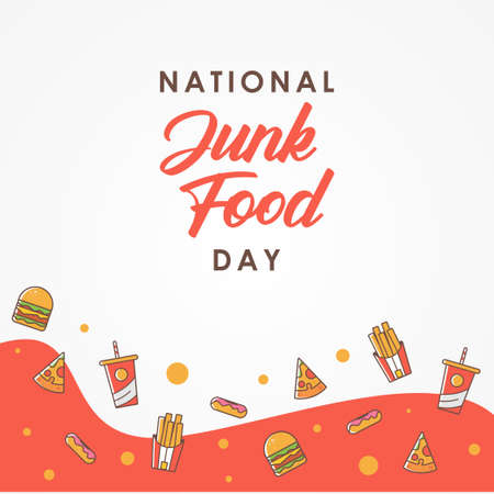 National Junk Food Day Vector Design Illustration For Celebrate Momentのイラスト素材