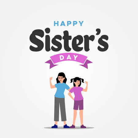Happy Sisters Day Vector Design Illustration For Celebrate Momentのイラスト素材