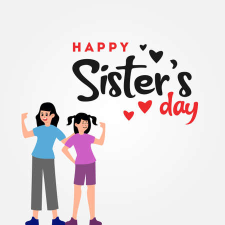 Happy Sisters Day Vector Design Illustration For Celebrate Momentのイラスト素材