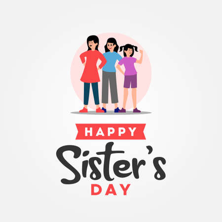 Happy Sisters Day Vector Design Illustration For Celebrate Momentのイラスト素材