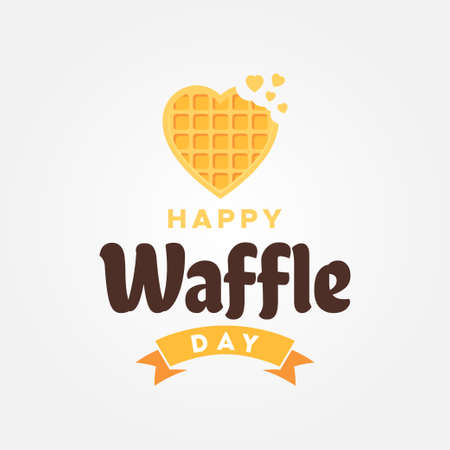 Happy National Waffle Day Vector Design Illustration For Celebrate Momentのイラスト素材