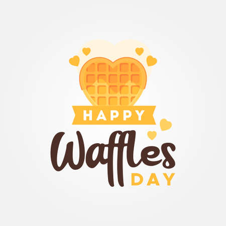 Happy National Waffle Day Vector Design Illustration For Celebrate Momentのイラスト素材