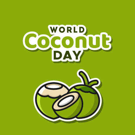 World Coconut Day Vector Design Illustration For Celebrate Momentのイラスト素材