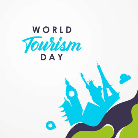 World Tourism Day Vector Design Illustration For Celebrate Momentのイラスト素材
