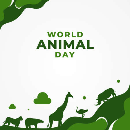 World Animal Day Vector Design Illustration For Celebrate Momentのイラスト素材