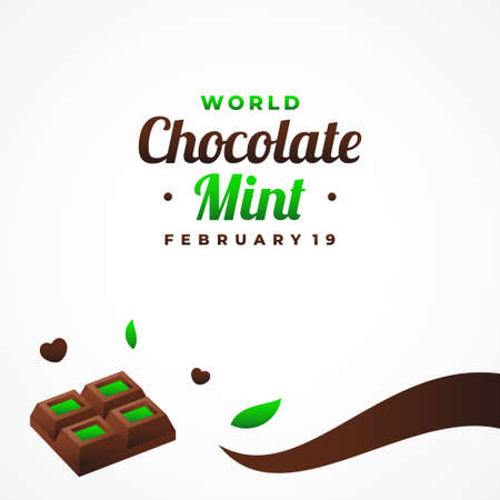 World Chocolate Mint Day Vector Design Template Backgroundのイラスト素材