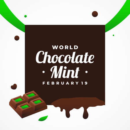 World Chocolate Mint Day Vector Design Template Backgroundのイラスト素材