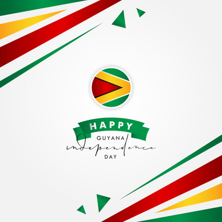 Guyana Independence Day Vector Design Template Backgroundのイラスト素材