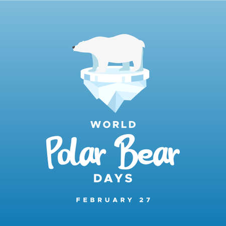 World Polar Bear Day Vector Design Template Backgroundのイラスト素材