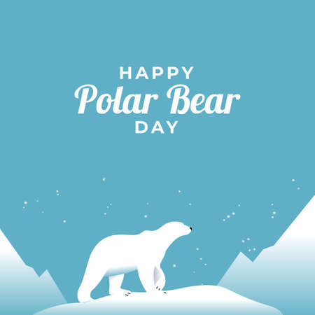 World Polar Bear Day Vector Design Template Backgroundのイラスト素材