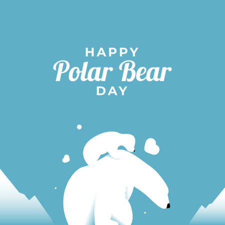World Polar Bear Day Vector Design Template Backgroundのイラスト素材