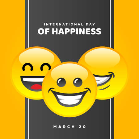 International Day Of Happiness Moment. Happy Day Celebrationのイラスト素材