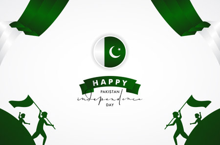 Pakistan Independence Day Background Designのイラスト素材