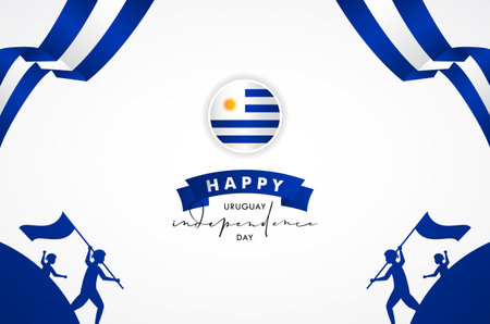 Uruguay Independence Day Background Designのイラスト素材