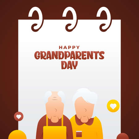 Happy Grandparents Day Design Background For Greeting Momentのイラスト素材