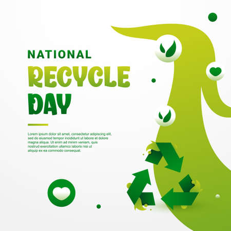 National Recycle Day Design Background For Greeting Momentのイラスト素材