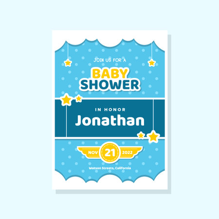 Baby Invitation Card Design Background For Greeting Moment