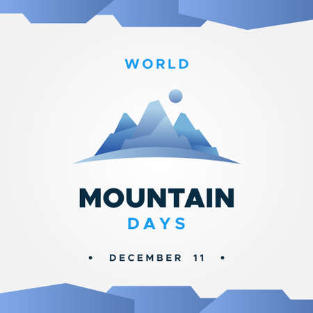 World Mountain Day Design Background For Greeting Moment. International Mountain Dayのイラスト素材