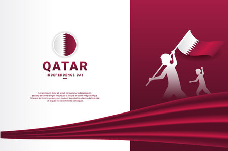 Qatar National Day Design Background For Greeting Momentのイラスト素材